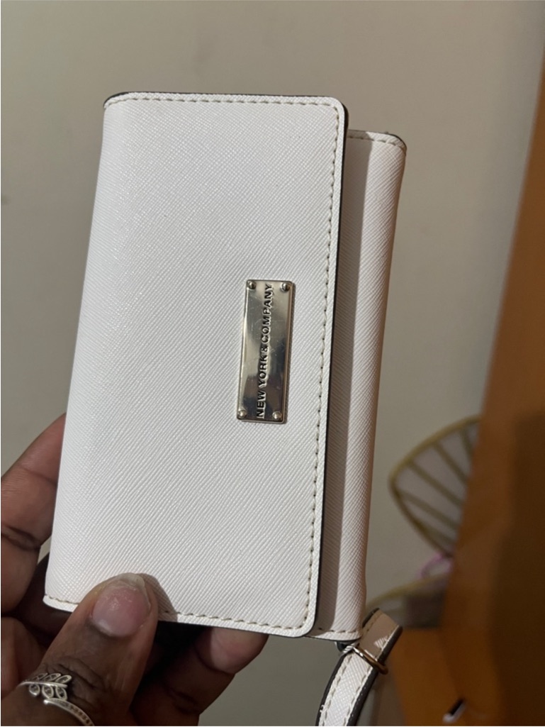 New York  Company White Saffiano Wristlet Card Holder
